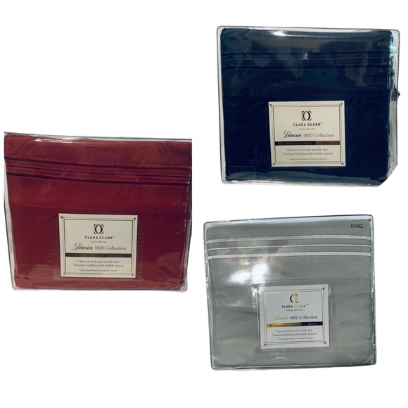 Oversized King Bed Sheets With Embroidered Trim. Pick your color. New in Pkg. - Picture 2 of 5